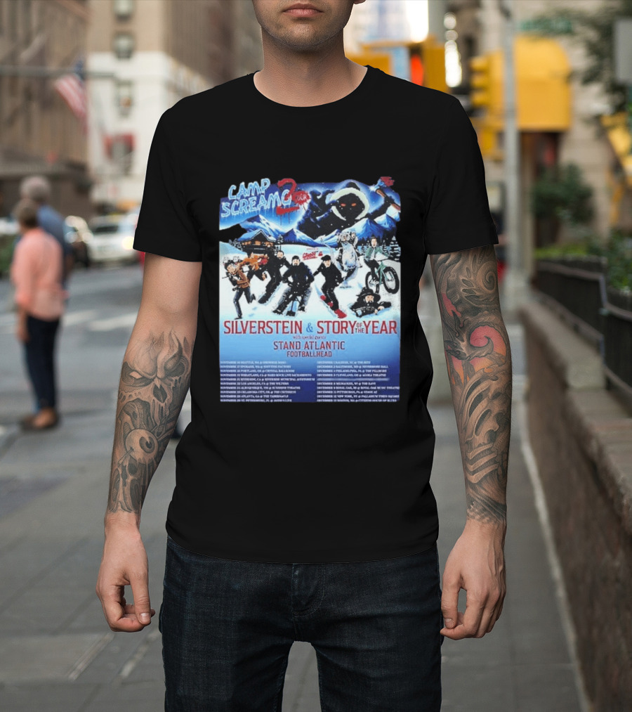 Camp Screamo 2 Tour 2026 Silverstein Story Of The Year Stand Atlantic Footballhead Dates T-Shirt