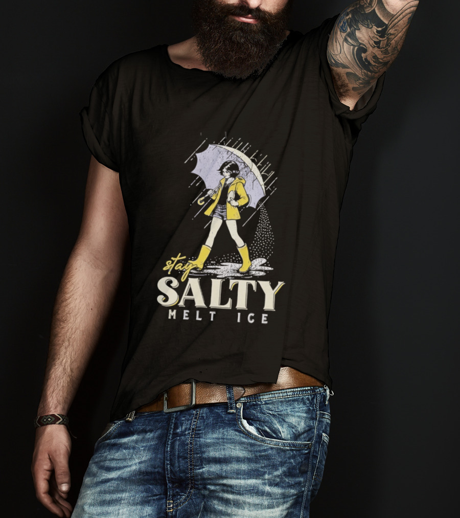 Stay Salty Melt Ice Retro Umbrella Girl Fashion T-Shirt