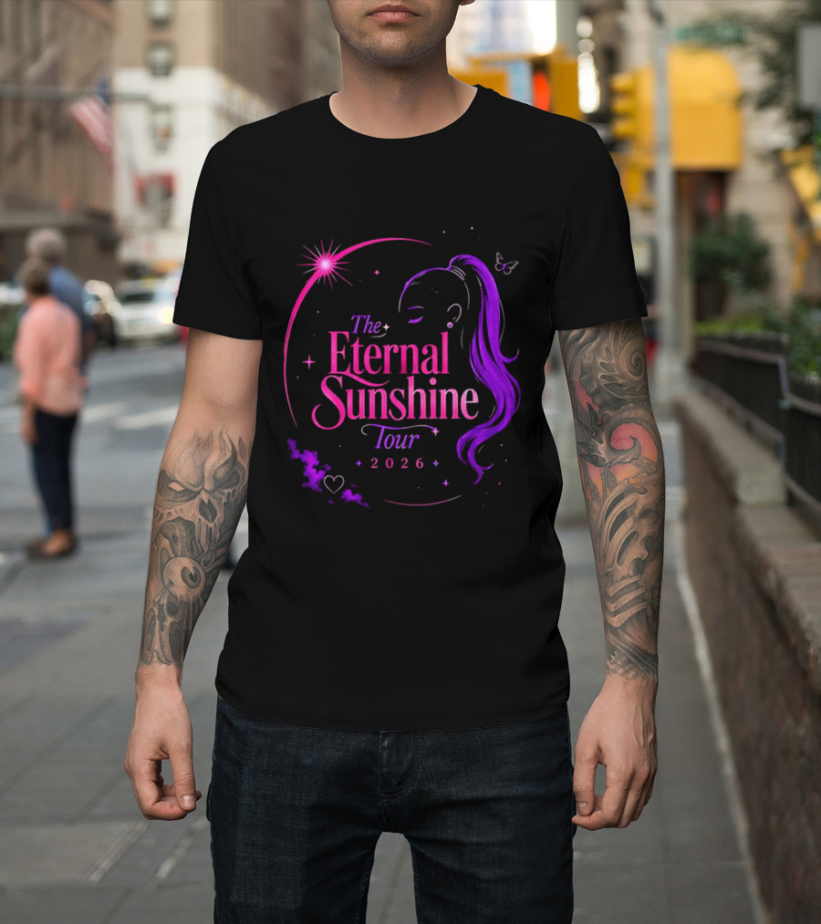 The Eternal Sunshine Tour 2026 Ariana Grande Purple Neon T-Shirt