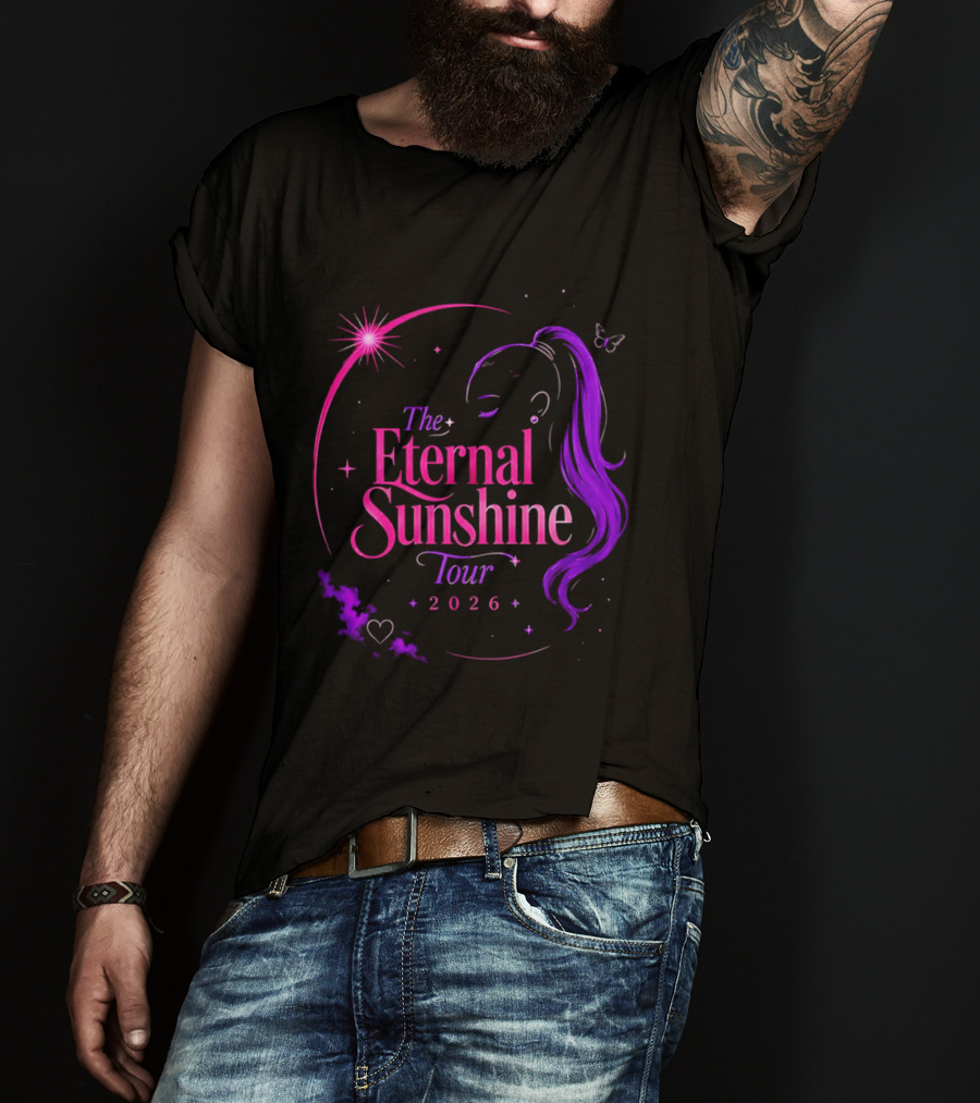 The Eternal Sunshine Tour 2026 Ariana Grande Purple Neon T-Shirt