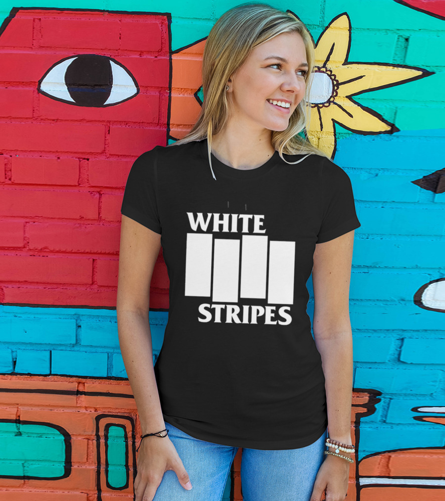 The White Stripes Band Name With Iconic Bar T-Shirt