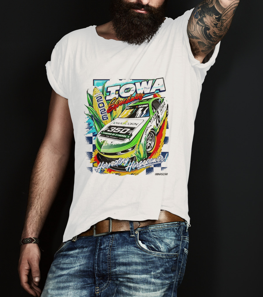 Iowa Speedway Harvesting Horsepower 2026 Iowa Corn 350 NASCAR T-Shirt