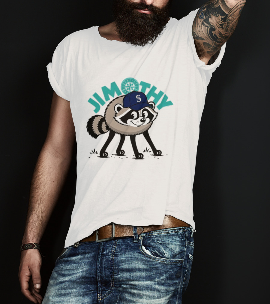 Jimothy Raccoon Mariners Baseball Cap T-Shirt