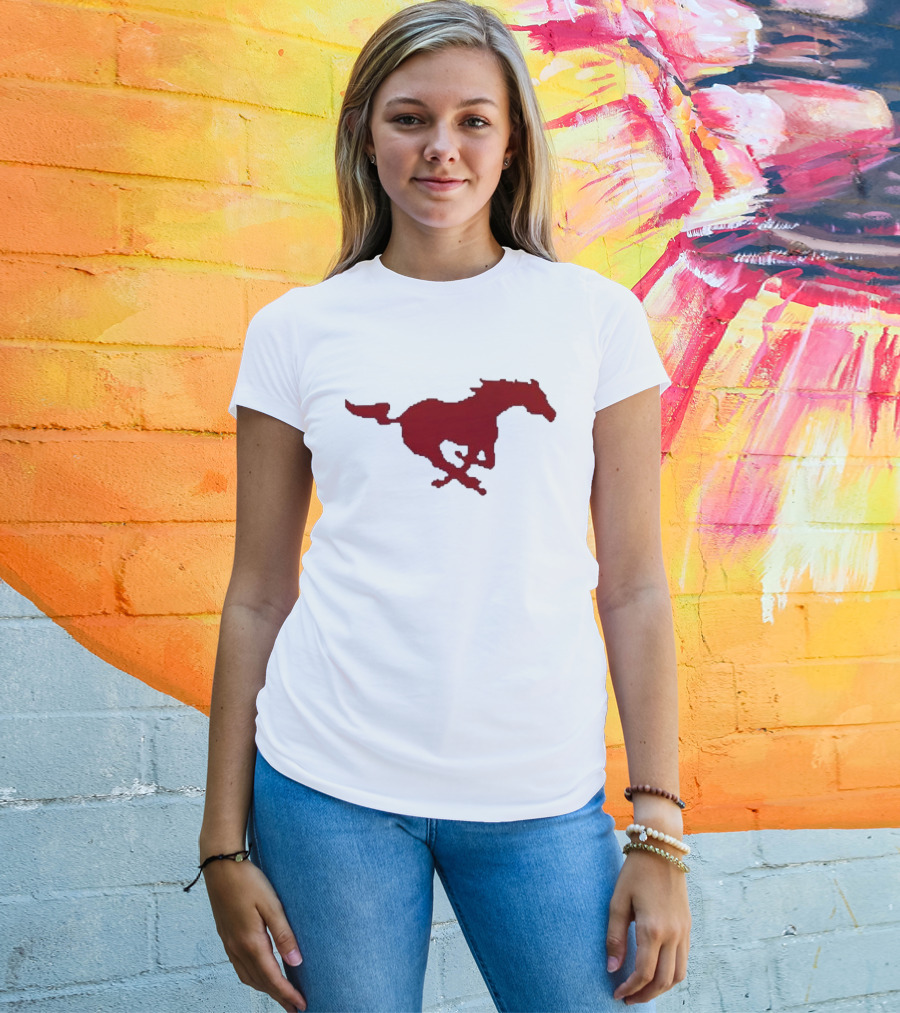 Mustang Red Galloping Horse T-Shirt