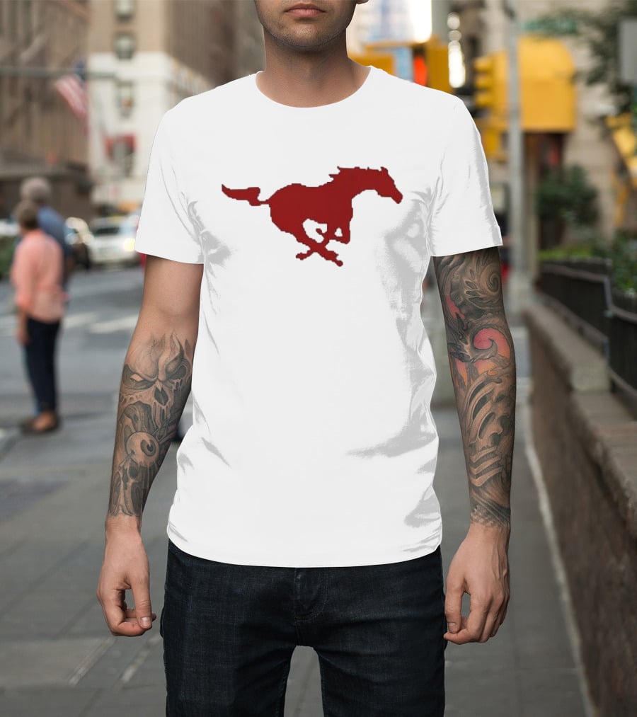 Mustang Red Galloping Horse T-Shirt