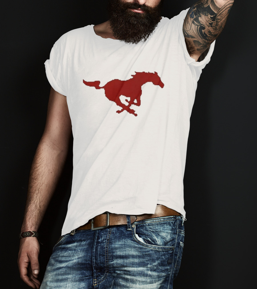 Mustang Red Galloping Horse T-Shirt