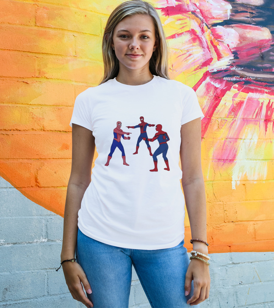 Spiderman Pointing Meme Marvel Superhero Comic Book Iconic Scene 2026 T-Shirt