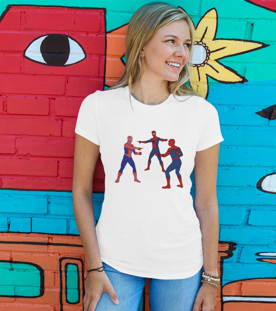 Spiderman Pointing Meme Marvel Superhero Comic Book Iconic Scene 2026 T-Shirt