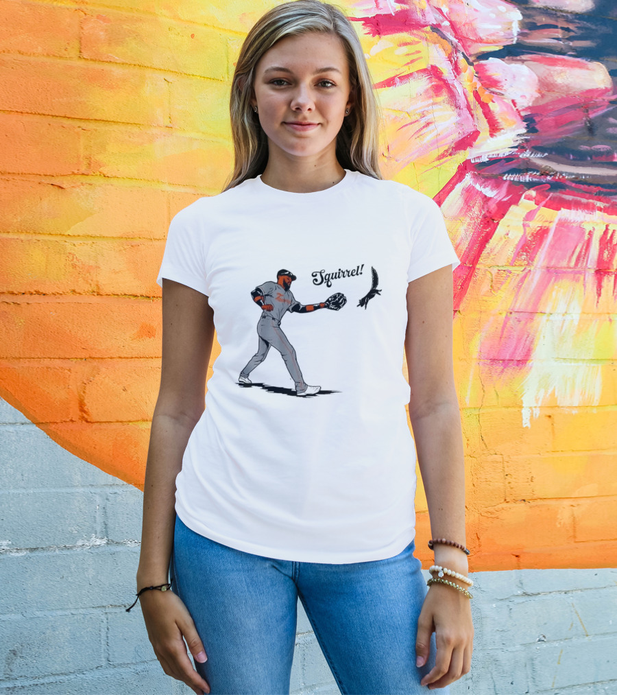 Squirrel Catch Baseball San Francisco Giants Wildlife T-Shirt