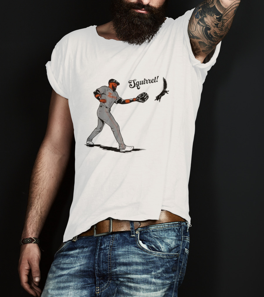 Squirrel Catch Baseball San Francisco Giants Wildlife T-Shirt