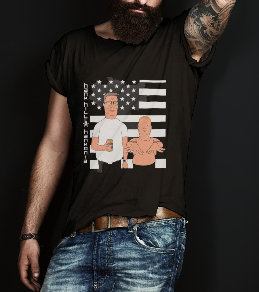 Hank Hill Hankonia American Flag Stars Stripes Characters T-Shirt