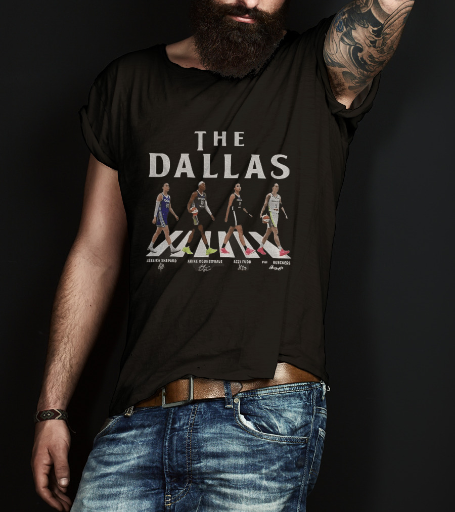 Jessica Shepard Arike Ogunbowale Azzi Fudd Paige Bueckers The Dallas Abbey Road Signatures T-Shirt