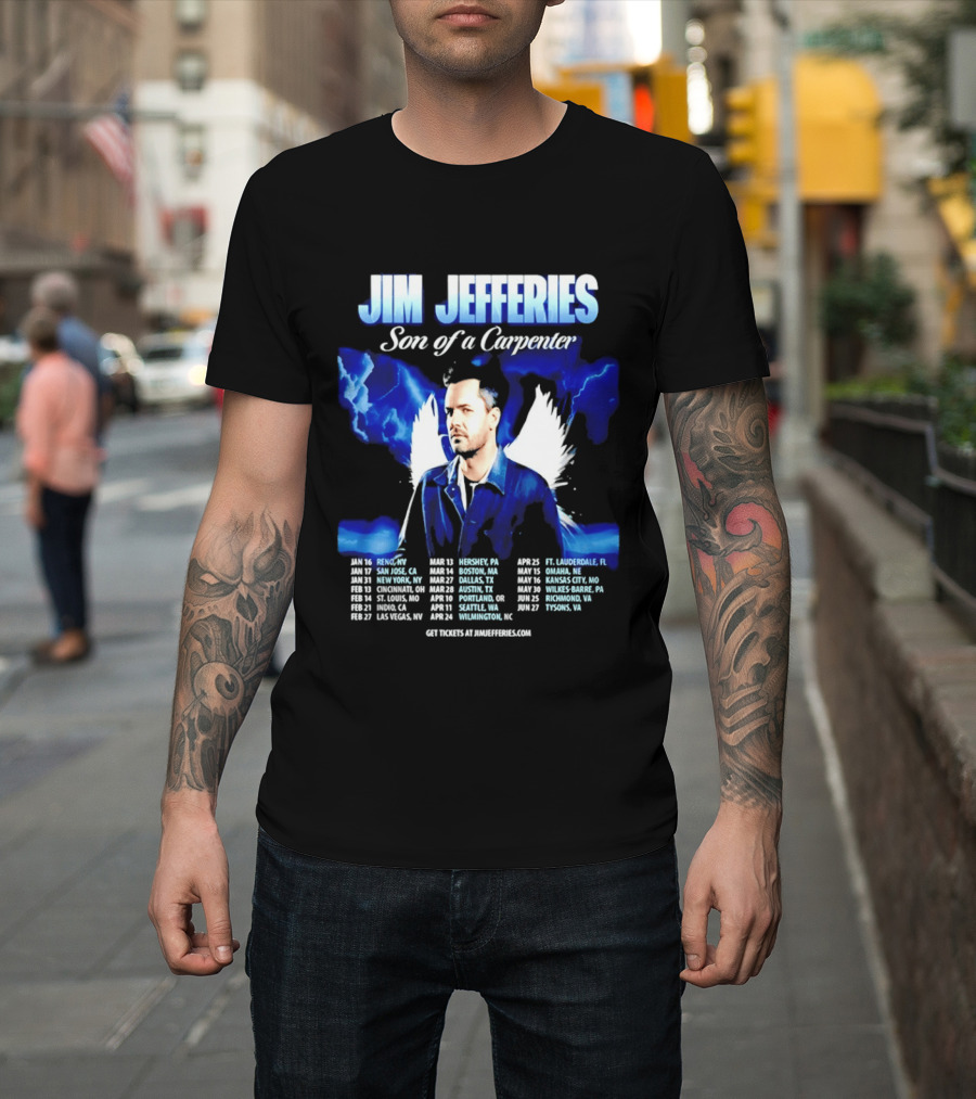 Jim Jefferies Son Of A Carpenter Tour 2026 Dates And Locations T-Shirt