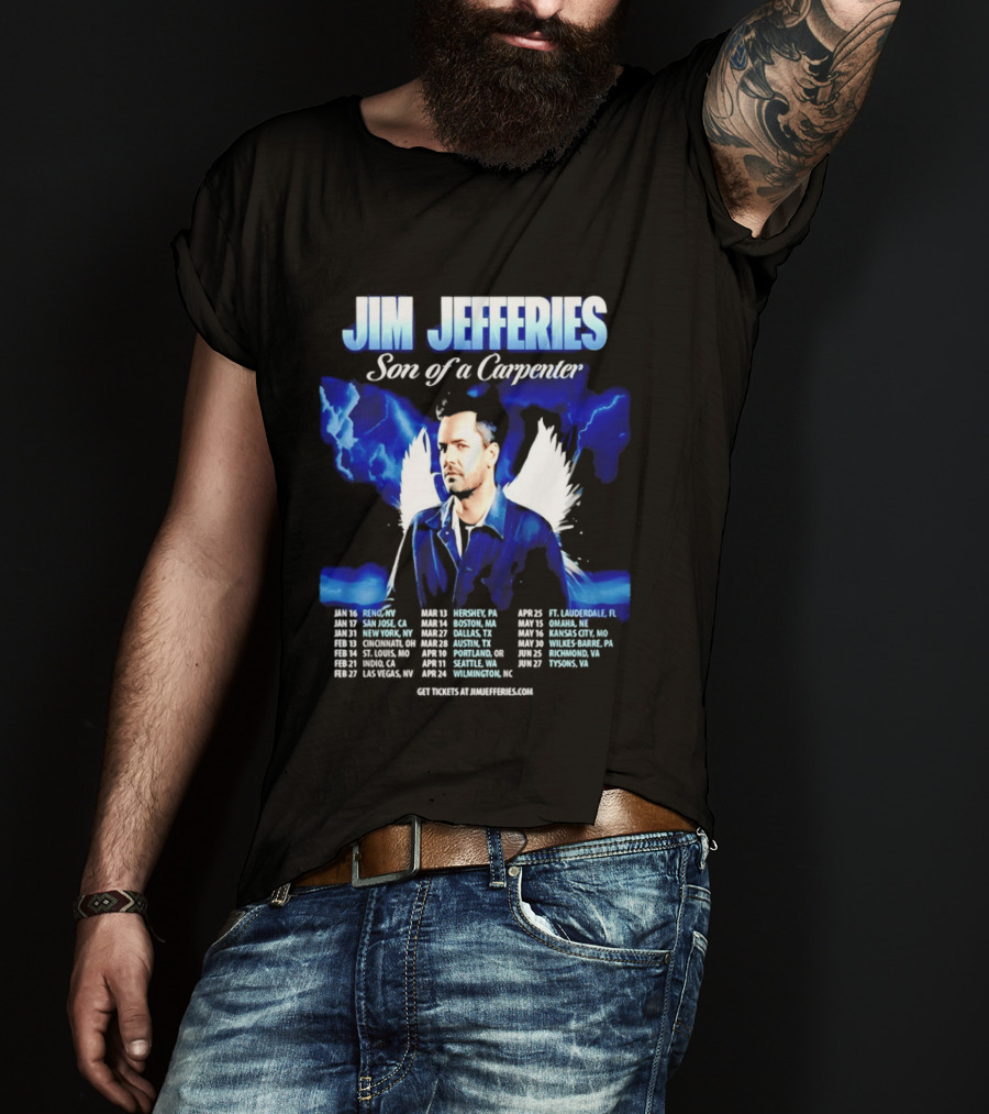 Jim Jefferies Son Of A Carpenter Tour 2026 Dates And Locations T-Shirt