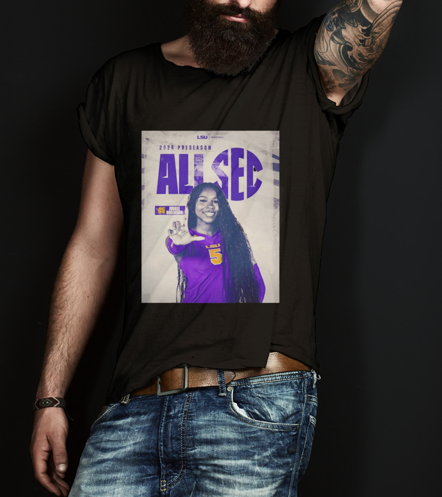 2026 Preseason All SEC Jurnee Robinson LSU Volleyball No 5 T-Shirt