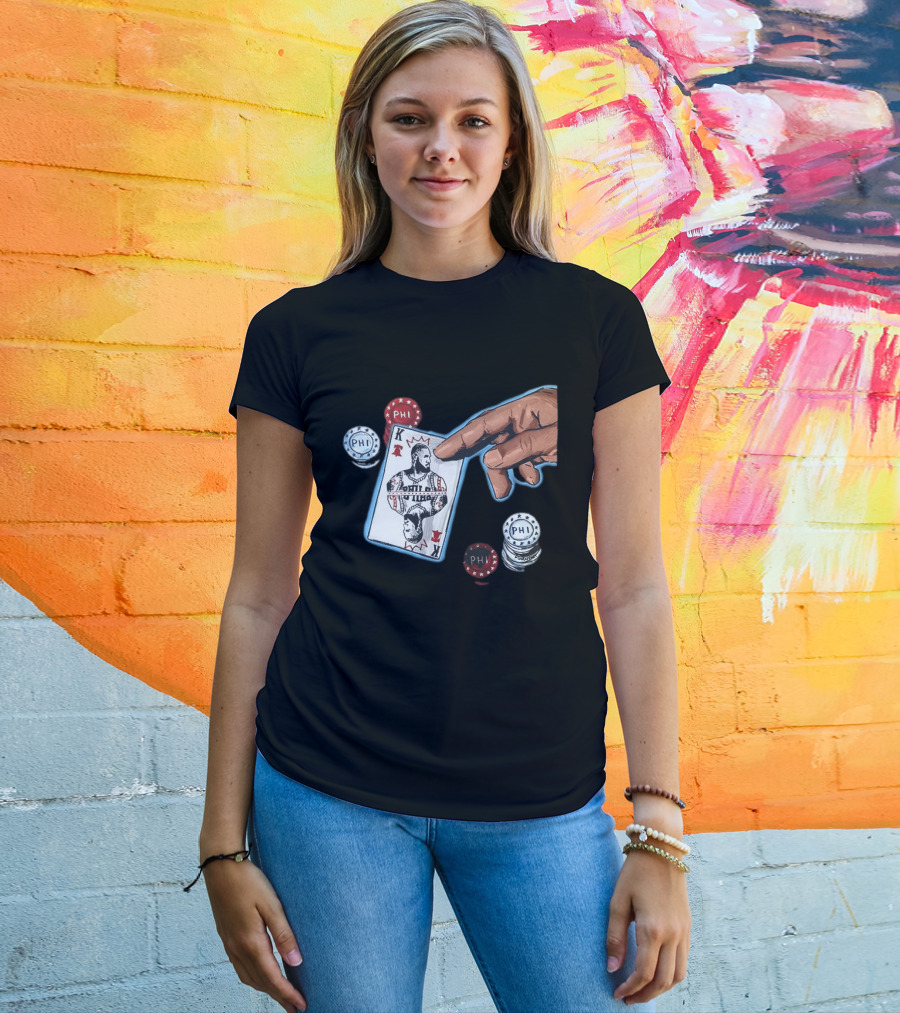 Philadelphia 76ers LeBron James King Playing Card Poker Chip NBA PHI T-Shirt