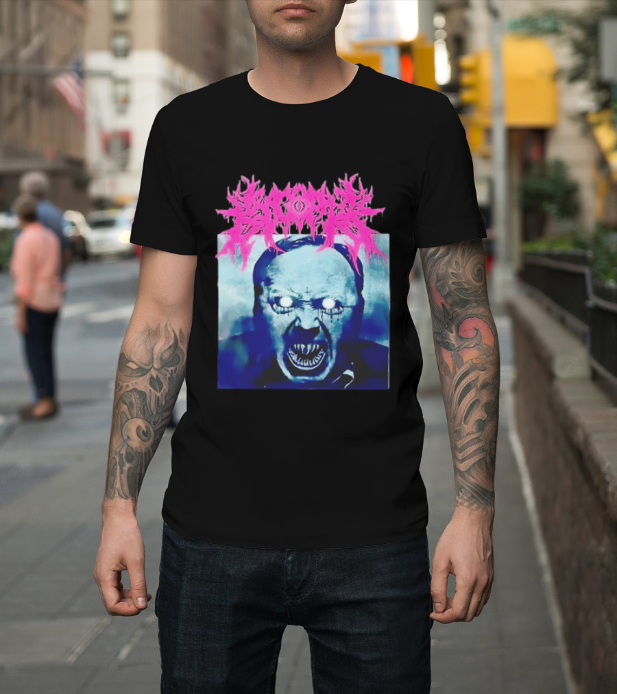 Gore Demon Face Glowing Eyes Death Metal Band T-Shirt