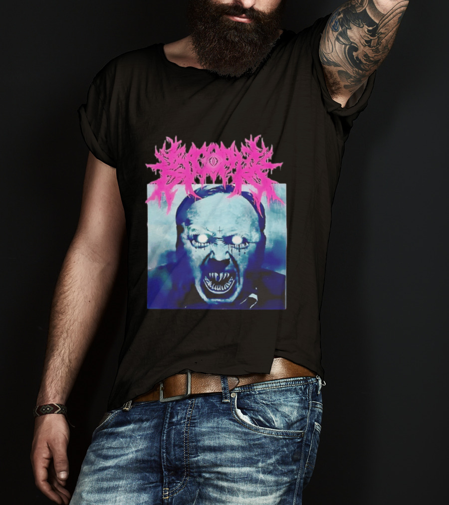 Gore Demon Face Glowing Eyes Death Metal Band T-Shirt