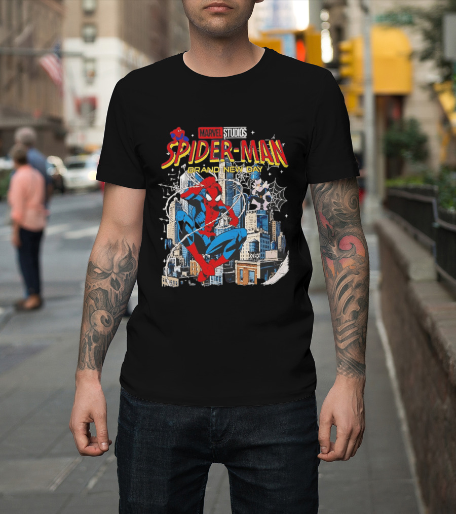 Marvel Studios Spider Man Brand New Day Web Hero City Swing Superhero T-Shirt