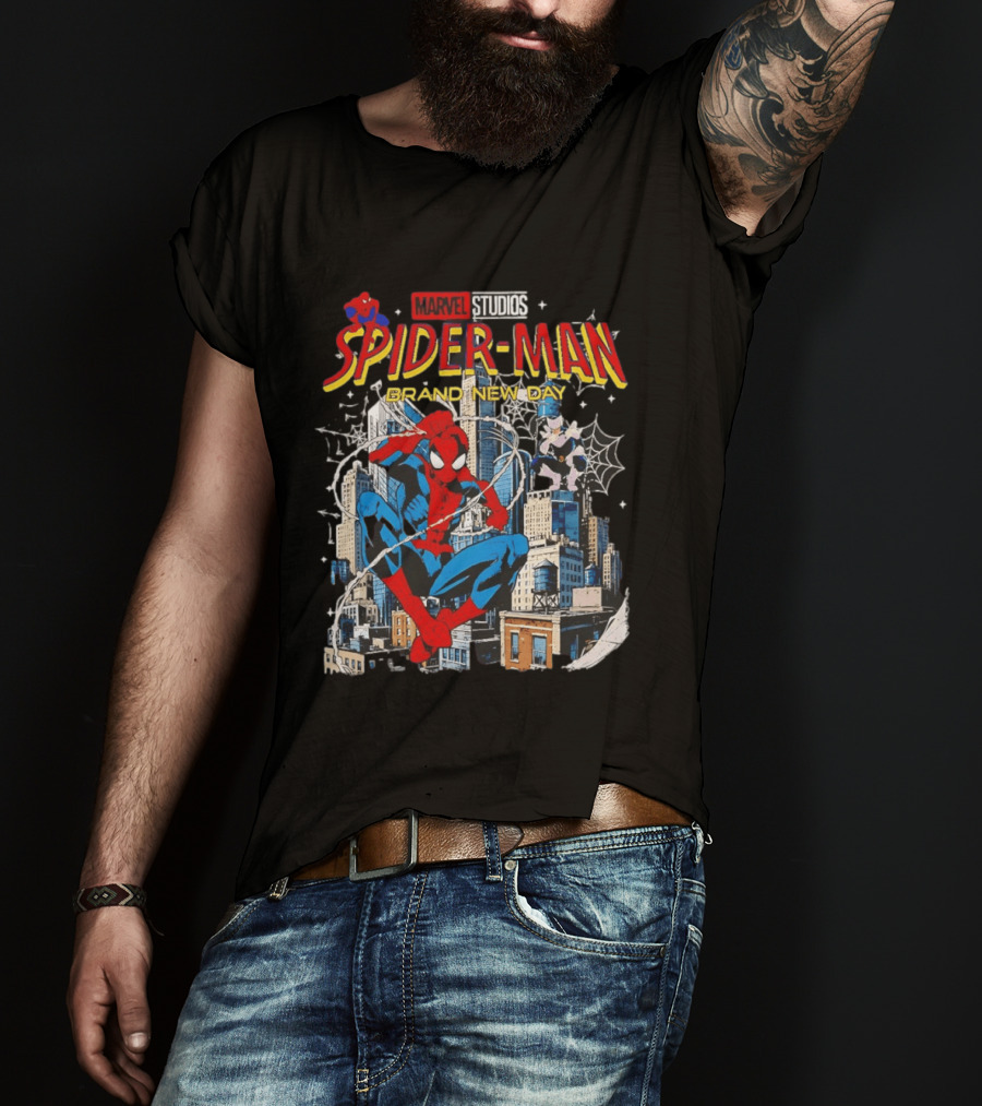 Marvel Studios Spider Man Brand New Day Web Hero City Swing Superhero T-Shirt