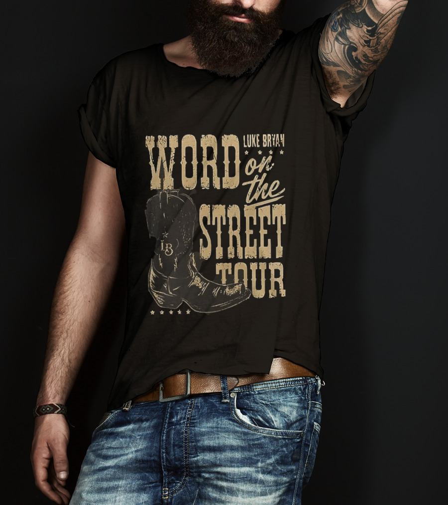 Luke Bryan Word On The Street Tour LB Boot T-Shirt