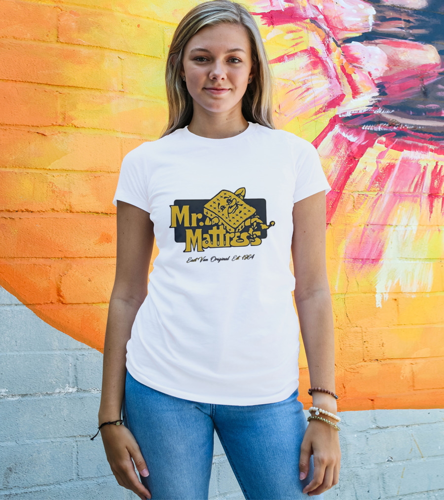 Mr Mattress East Van Original Est 1971 Flippable GOLD T-Shirt