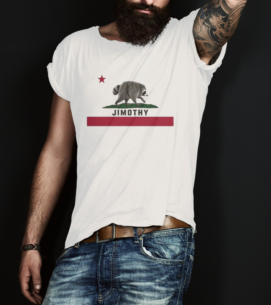Jimothy Raccoon Republic Flag Star And Raccoon T-Shirt