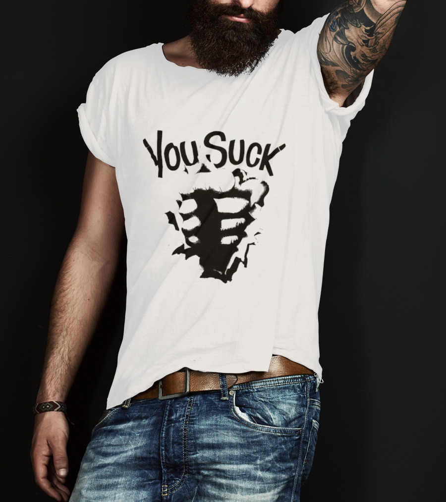You Suck Horror Skeleton Ribcage T-Shirt