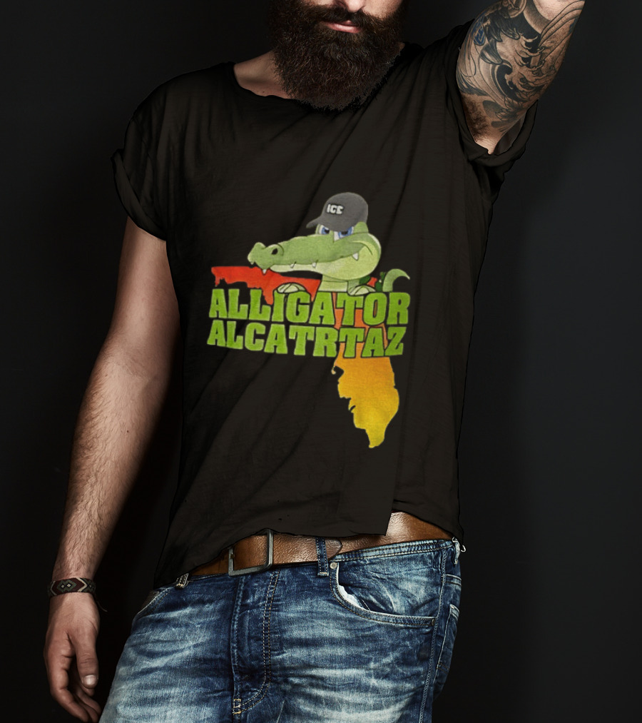 Alligator Alcatraz ICC Ice Cap Florida Map T-Shirt