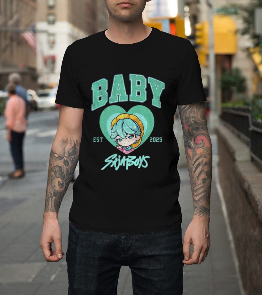 Baby Saja Boys Kpop Demon Hunters Est 2025 Anime Character Heart T-Shirt