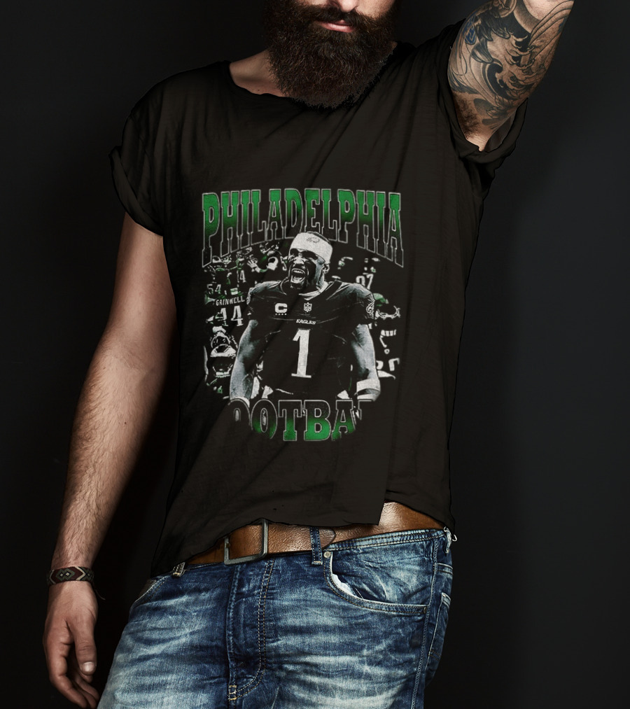 Philadelphia Eagles Football Jalen Hurts Shout Loudly Number 1 T-Shirt