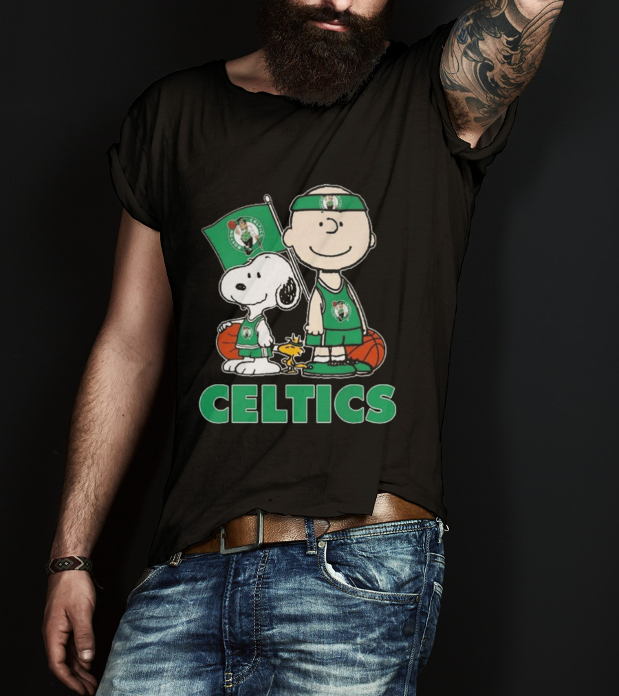 Boston Celtics Snoopy Charlie Brown Peanuts Friends Basketball 2024 T-Shirt