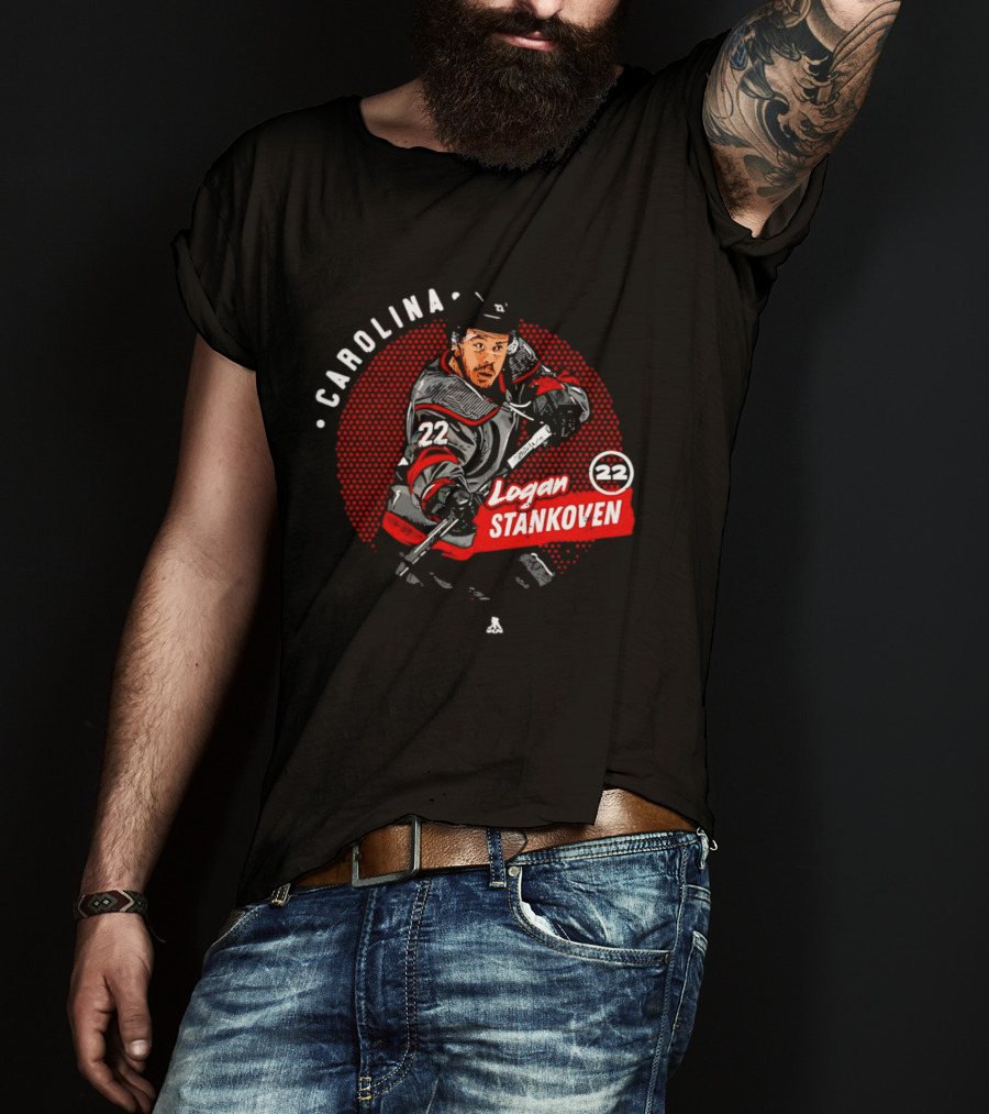 Logan Stankoven 22 Carolina Hurricanes Hockey Player Dots T-Shirt