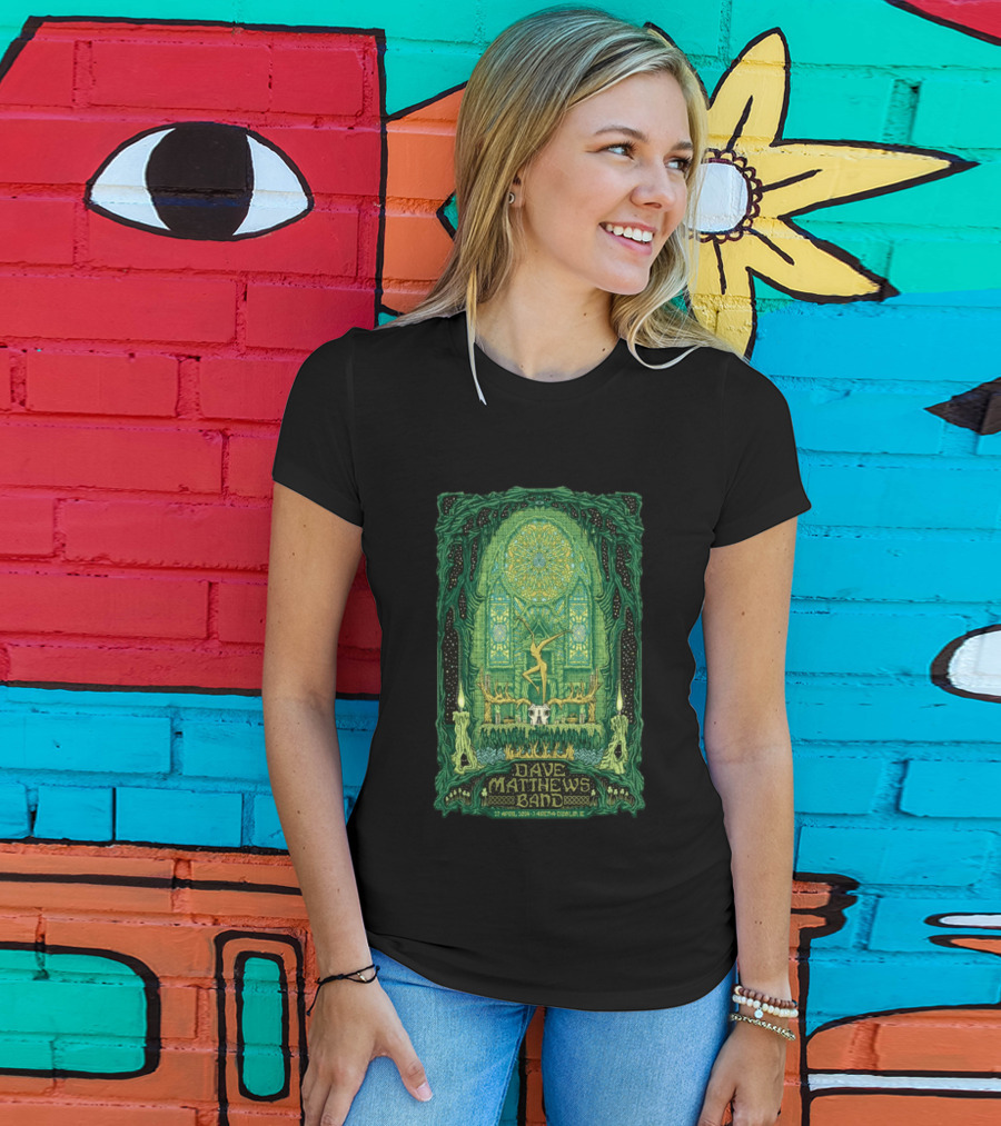 Dave Matthews Band 27 April 2024 3Arena Dublin IE Concert Art With Celtic And Candle T-Shirt