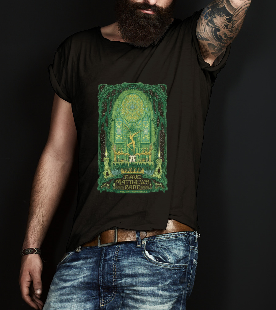 Dave Matthews Band 27 April 2024 3Arena Dublin IE Concert Art With Celtic And Candle T-Shirt