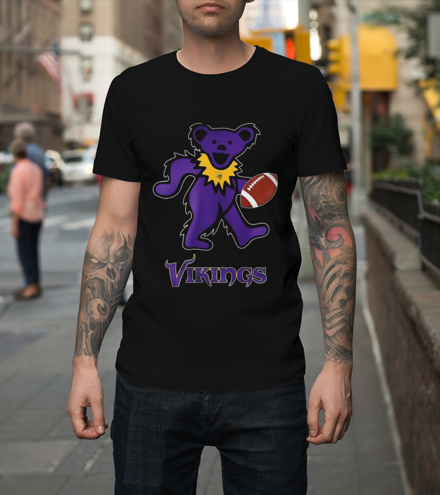 Minnesota Vikings Bear Grateful Dead Night Football 2024 T-Shirt