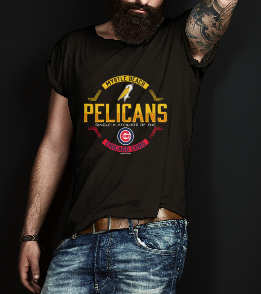 Myrtle Beach Pelicans Single A Affiliate Chicago Cubs Baseball Team T-Shirt