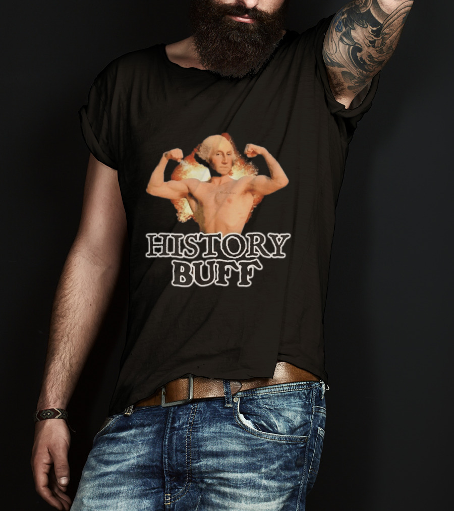 George Washington History Buff Muscular Founding Fathers America 250 4th Of July T-Shirt