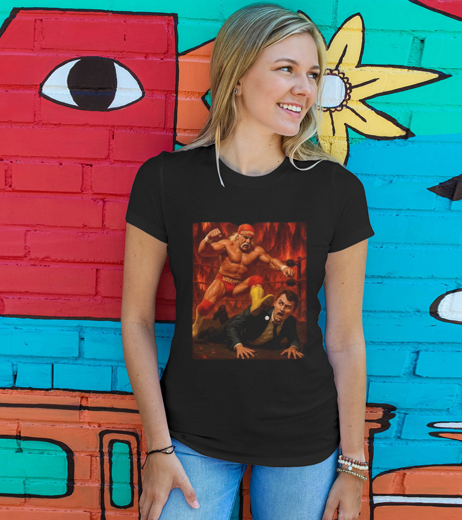 Hulk Hogan Hulkamania Vs Charlie Kirk Wrestling Meme Image T-Shirt