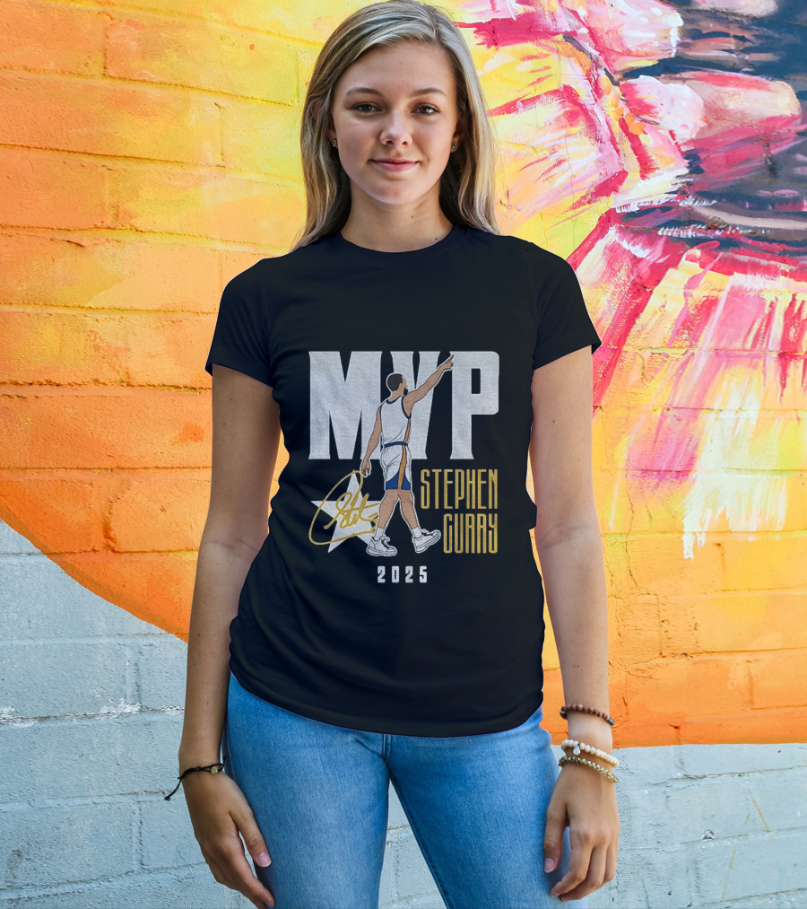 Stephen Curry MVP 2025 Basketball Champion Star Signature T-Shirt