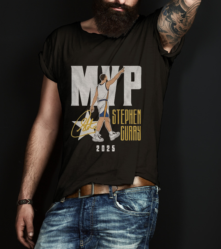 Stephen Curry MVP 2025 Basketball Champion Star Signature T-Shirt