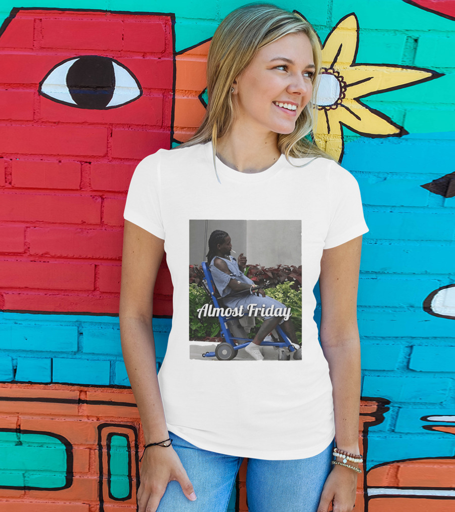 Almost Friday Offset Cigarette Wheelchair Vibes T-Shirt