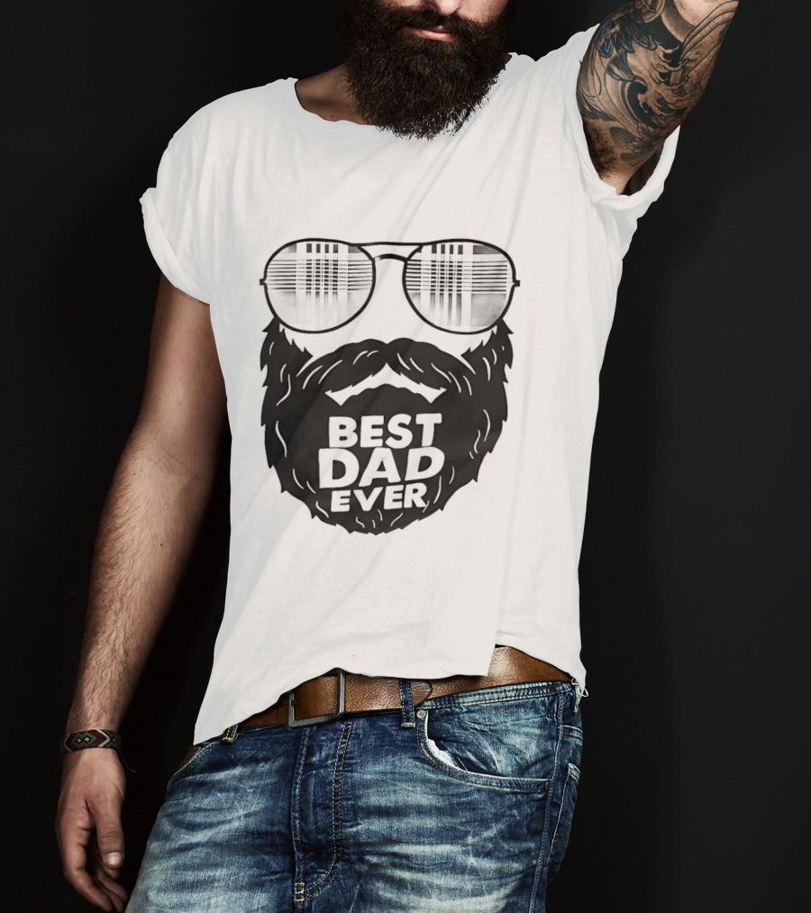 Best Dad Ever Beard Sunglasses T-Shirt