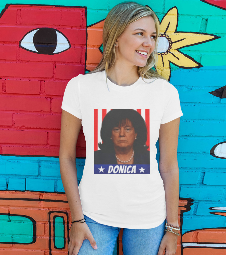 Donica Lewinsky 2025 Campaign Style Stars Red Stripes T-Shirt