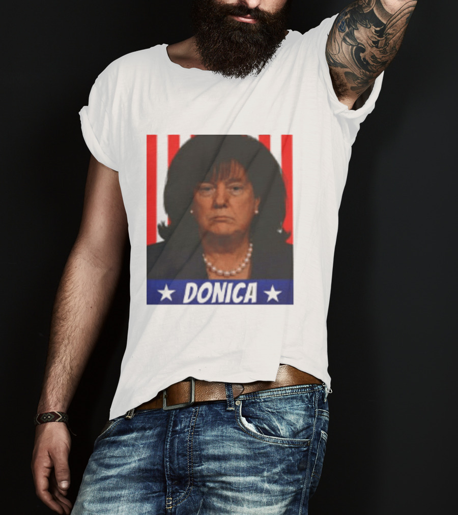 Donica Lewinsky 2025 Campaign Style Stars Red Stripes T-Shirt