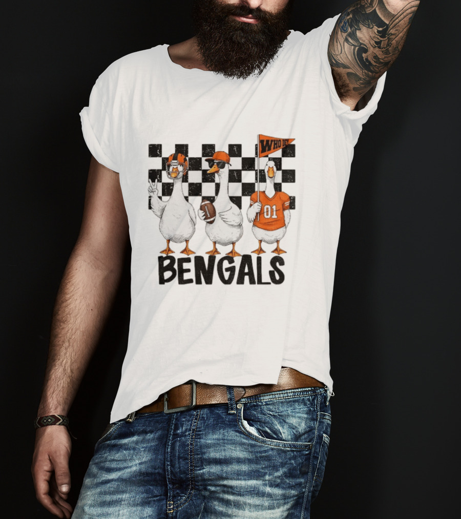 Goose Bengals Who Dey Cincinnati Football Game Day T-Shirt