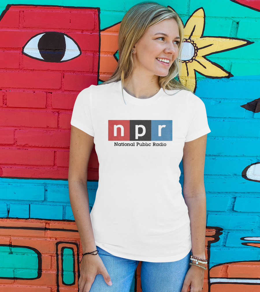 NPR National Public Radio Iconic Logo Red Black Blue T-Shirt