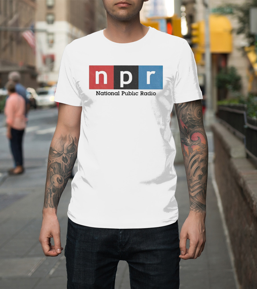 NPR National Public Radio Iconic Logo Red Black Blue T-Shirt