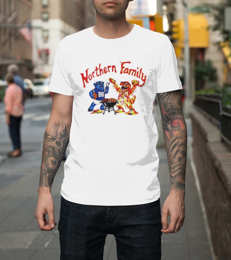 Northern Family BBQ Fun With Raptors And Buffalo Bills T-Shirt