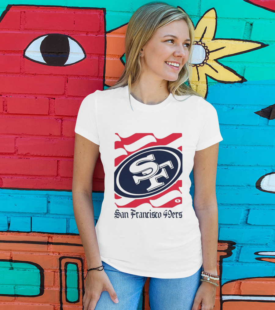 San Francisco 49ers SF Flag Heritage Wordmark T-Shirt